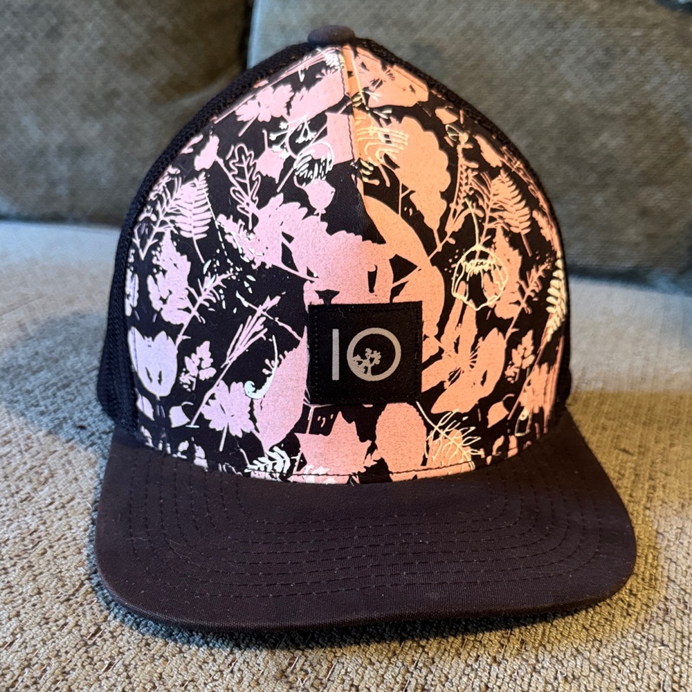 Ten Tree- Floral Black and Pink Trucker Hat